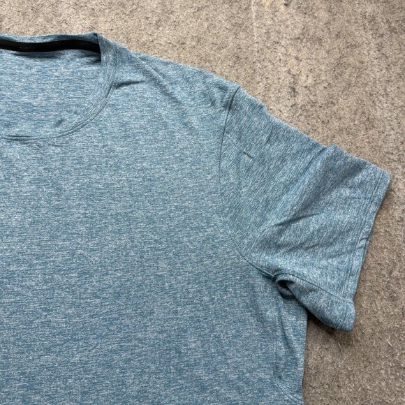 Lululemon Training T-Shirt Men XL Blue Short Sleeve Crew Neck 48" x 29" b027 - Picture 3 of 11